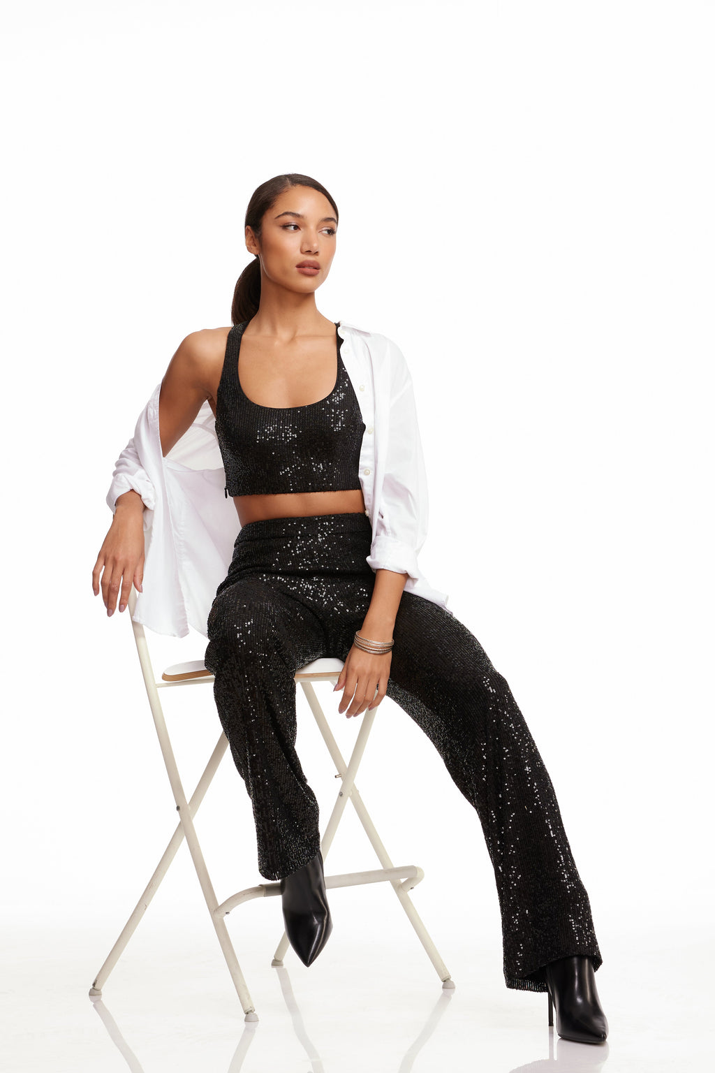 Sequin Wide Leg Pant