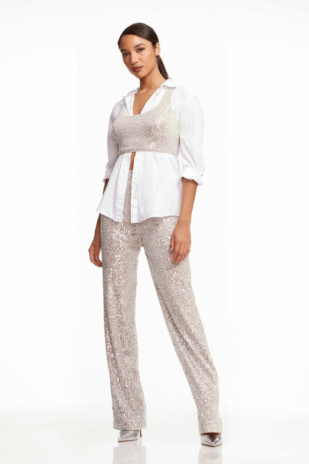 Sequin Wide Leg Pant
